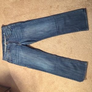 Lucky Brand 33x32 361 Vintage Straight Denim Blue Jeans Faded Dark Wash